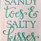 Sandy Toes & Salt Kisses Green Vinyl Car Decal