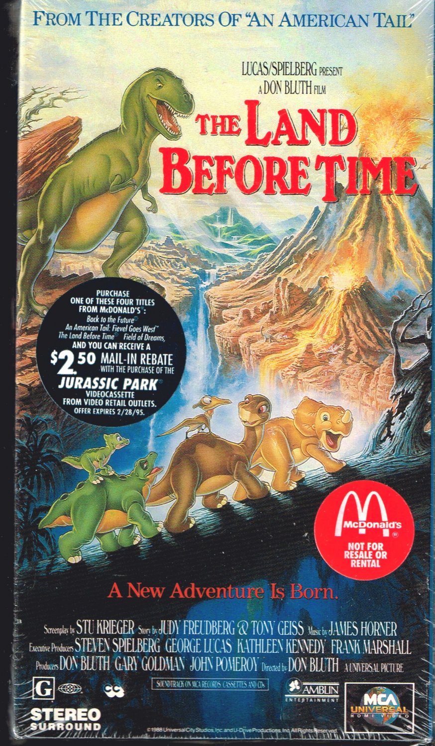 The Land Before Time MCA VHS Movie New Sealed