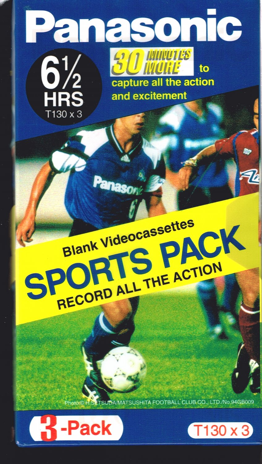3 Pack Panasonic VHS Blank Tapes Cassettes New Sealed