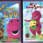 1999-2001-2 Barney VHS Tapes-Barney Let's Go To The Zoo- More Barney Songs-Used