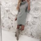 Elegant Solid Long Sleeve Ladies Dresses Winter Vintage Dress Vestidos