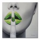 100% handmade Glamour Lip-Green 32*32Inch (80*80cm)