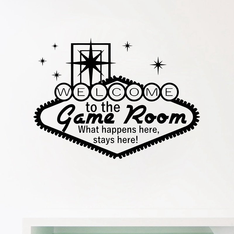 Welcome To The Game Room Decor Wall Art Decals Vinyl Sticker 77x56 cm
