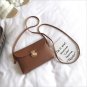 Simple Pure Women Mini Lock Flap Messenger Bag PU Leather ( Message Color)