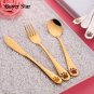 Kids Dinnerware Animal printing Cutlery 3 pcs (Message Color)