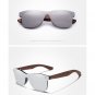Polarized Sunglasses Walnut Wood Mirror Lens Sun Glasses
