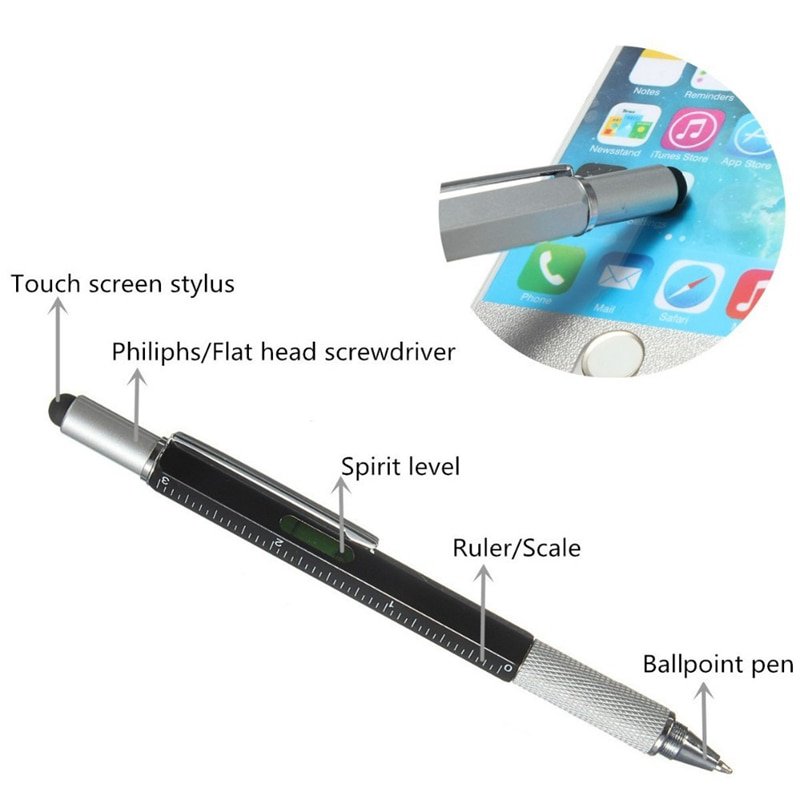 Multifunction Pen Tool Ballpoint Screwdriver Ruler 6 in 1