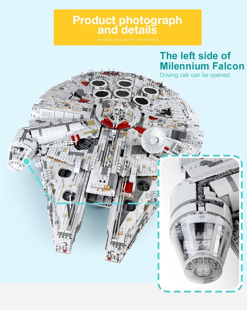 millennium falcon lego set 75192
