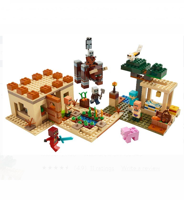 Minecraft The Illager Raid Action 21160 Building Blocks - New No Box