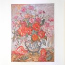 DE MORNAC – FLOWERS IN RED AND PINK (LITHOGRAPH)