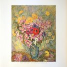 DE MORNAC – FLOWERS IN A BLUE VASE (LITHOGRAPH)