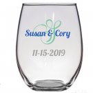 Customized stemless wine glasses