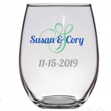 Customized stemless wine glasses