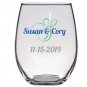 Customized stemless wine glasses
