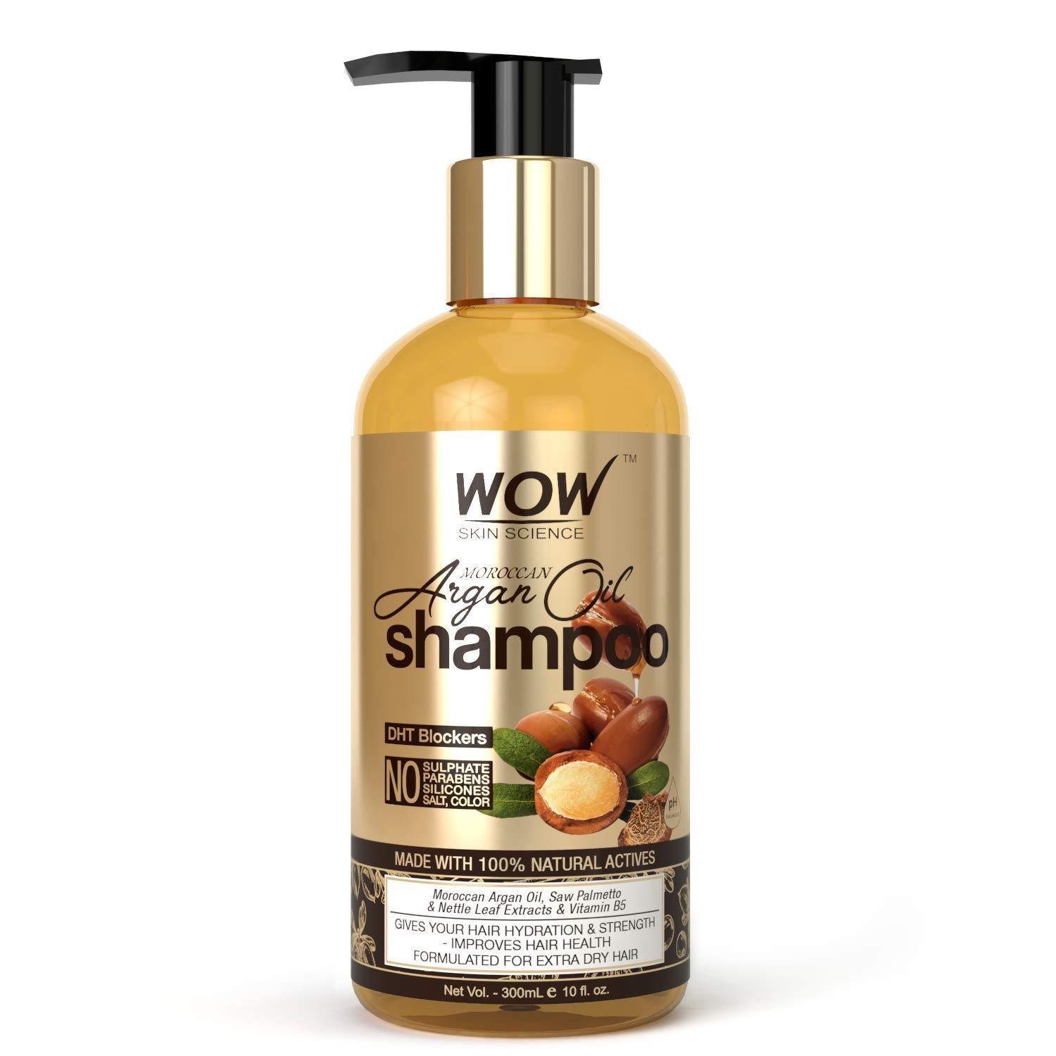 WOW Skin Science Moroccan Argan Oil Shampoo with DHT Blocker - 300 mL