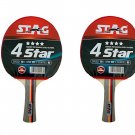 Stag 4 Star Table Tennis Racquet (Multicolor) - Set of 2 Racquets