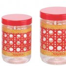 Nayasa Sparkle Plastic Container Set, 5-Pieces, Red