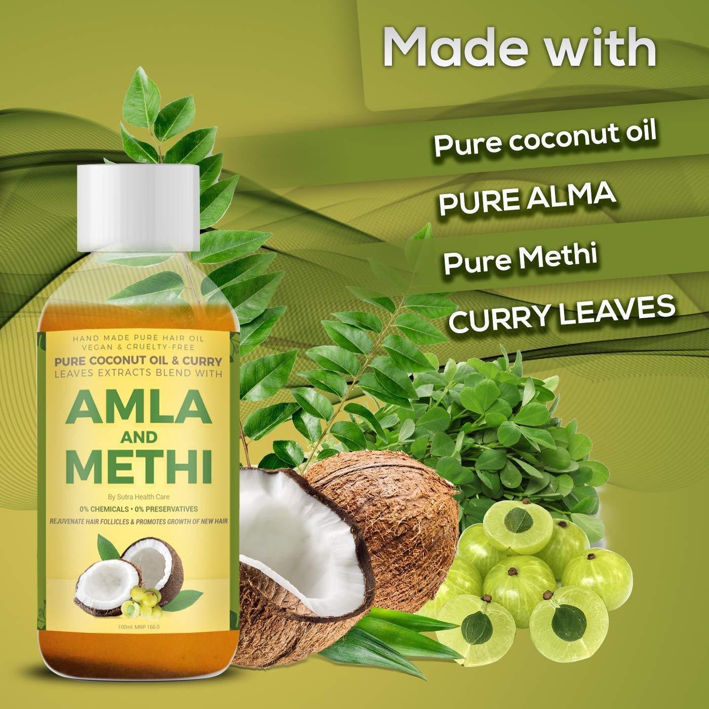 Vriddhi Organic Amla Hair Oil With Methi And Curry Leaves 100ml X 2 ...