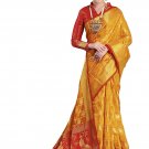Indian Woven Banarasi Silk Cotton Saree With Blouse Piece