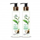 INWOOD ORGANICS Coconut & Green Tea Refreshing Body Lotion 200ml x 2 (Pack of 2)