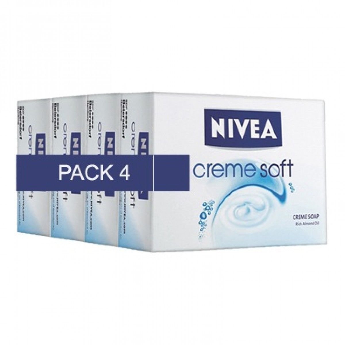 Nivea Creme Soft Cream Soap Bar (Pack of 4), 75gm Each