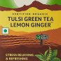 Organic India Lemon Ginger Tulsi Green Tea - 25 Tea Bags x 2 (50 Tea Bags)