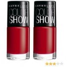 Maybelline Color Show Nail Enamel, Downtown Red, 6ml Each (Pack of 2)