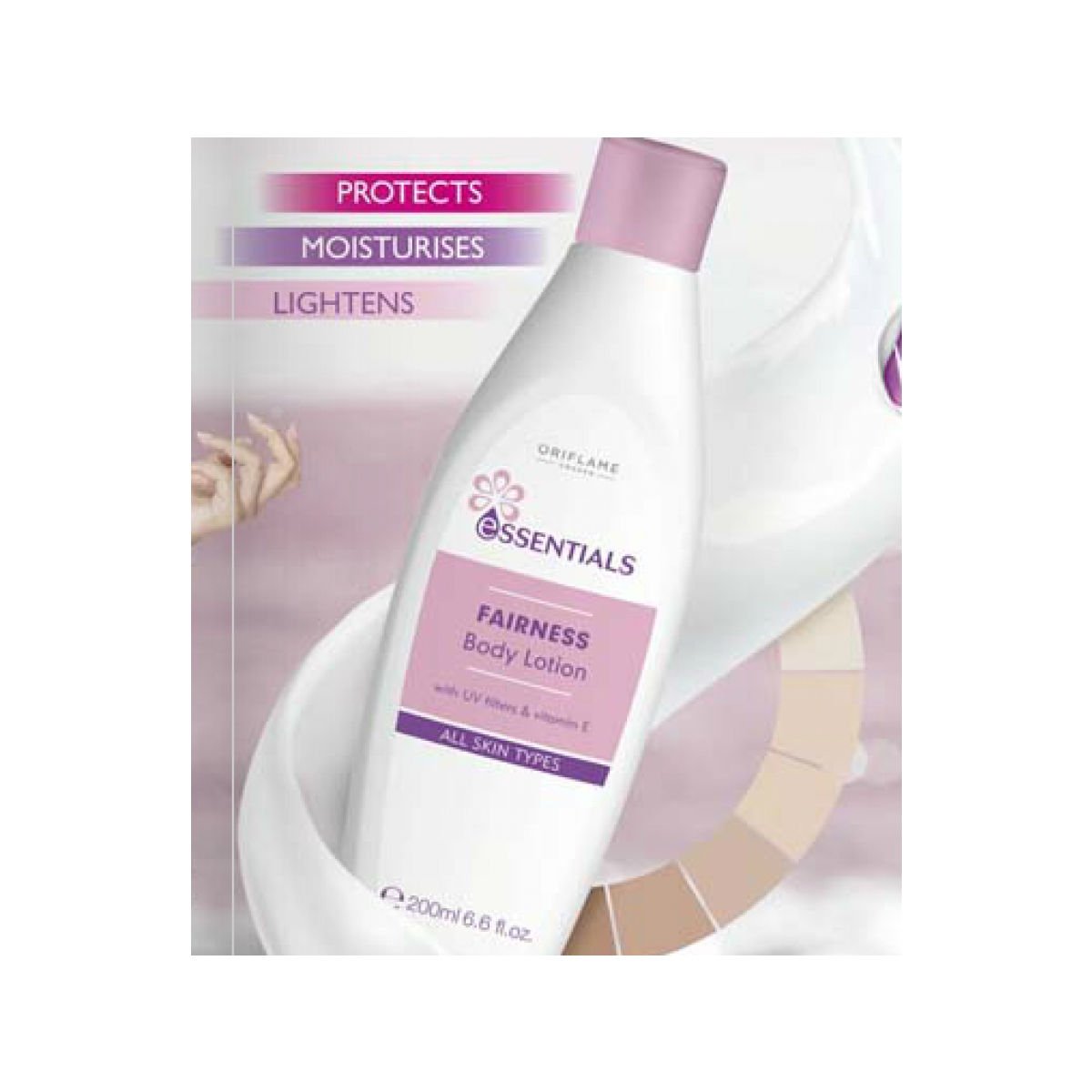 Oriflame Essentials Fairness Body Lotion with UV Filters & Vitamin E, 200ml