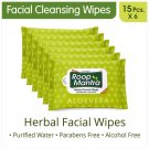 Roop Mantra Aloevera Facial Cleansing Wipes 15 Count x 6 (Pack of 6)