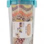 Plastic Cereal Dispenser 3 Compartment Storage Container 1500ml (Set of 2 Jar)