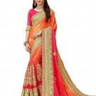 Indian Embroidery Multicoloured Chiffon Saree