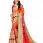 Indian Embroidery Multicoloured Chiffon Saree