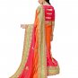 Indian Embroidery Multicoloured Chiffon Saree