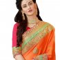 Indian Embroidery Multicoloured Chiffon Saree