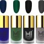 MI Fashion Matte Nail Polish, Pack of 4 (9.9Ml Each)