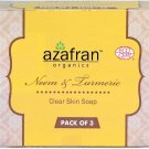 Azafran Organics Neem & Turmeric Soap 100gm x 3 (Pack of 3)