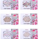 Lady Fashion Round Size Bindi Golden and Multi Color Combo of 6 Packets