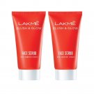 Lakme Blush & Glow Strawberry Face Scrub, 50gm x 2 (Pack of 2)