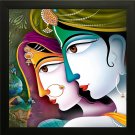 SAF Radha Krishna Religious Painting (Synthetic 35 cm x 3 cm x 35 cm)