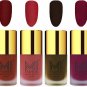MI Fashion Matte Nail Polish - Pack of 4 (9.9Ml Each)