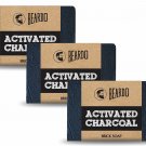 Beardo Activated Charcoal Brick Soap - 125gm x 3 (Set Of 3)