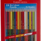 Faber-Castell Bi-Colour Pencil - 36 Colours (Pack of 18)