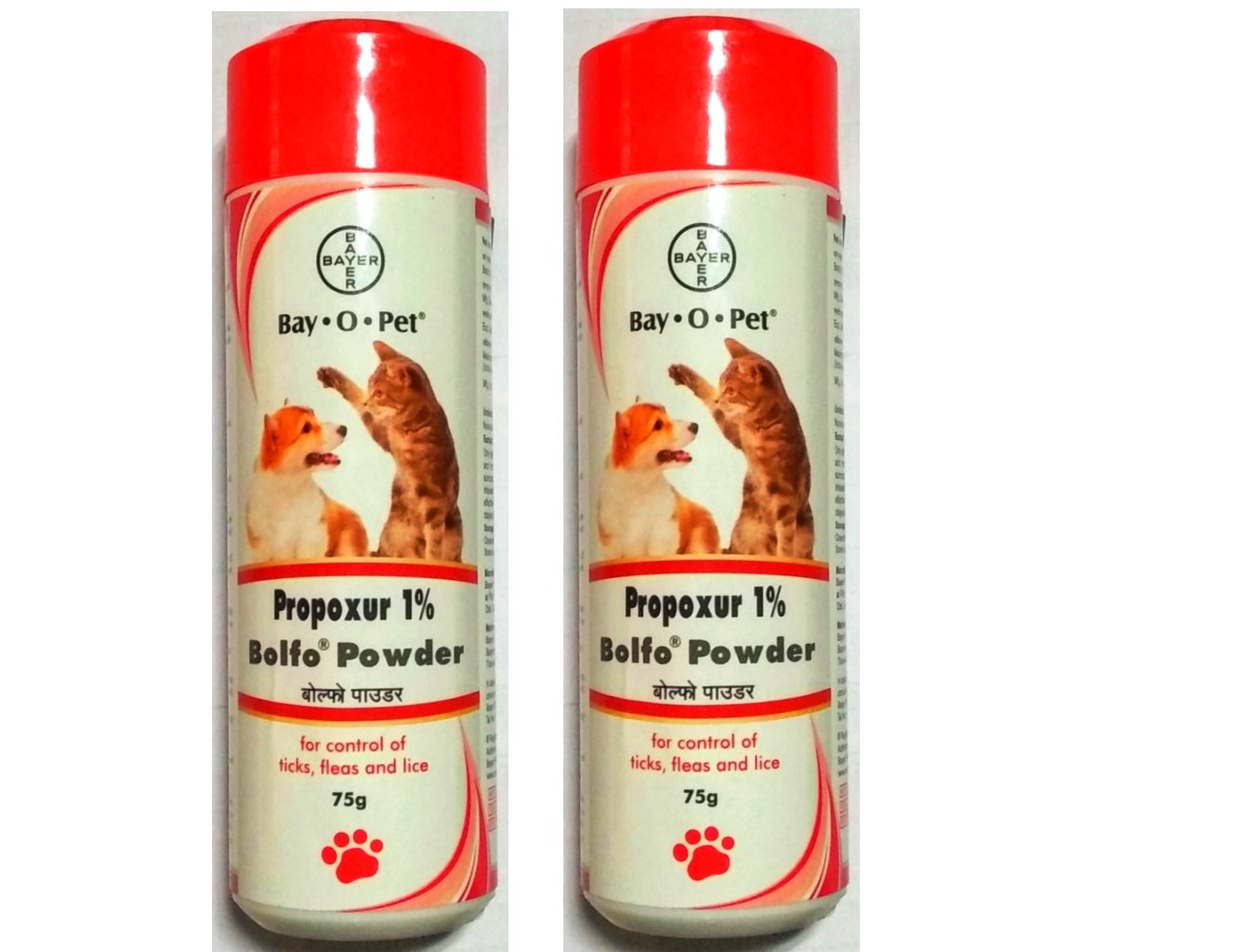 Bayer Bolfo Anti Tick & Flea Powder For Dogs & Cats 75gm x 2 (Pack of 2)