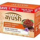 Ayush Natural Fairness Saffron Soap, 100gm x 4 (Pack of 4)