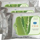 GINNI CLEA Cleansing & Make-up Remover Wipes (Aloevera) 30 wipes x 3 (Pack of 3)