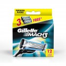 Gillette Mach 3 Manual Shaving Razor Blades (Pack of 12 Cartridge)