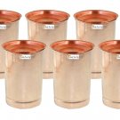 Prisha India Copper Glass Tumbler Drinkware & Serveware, 350ML (Set of 6)