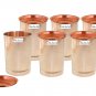 Prisha India Copper Glass Tumbler Drinkware & Serveware, 350ML (Set of 6)