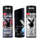Playboy Hollywood Malibu Newyork Deodorant Spray For Men 150ml x 3 (Pack of 3)