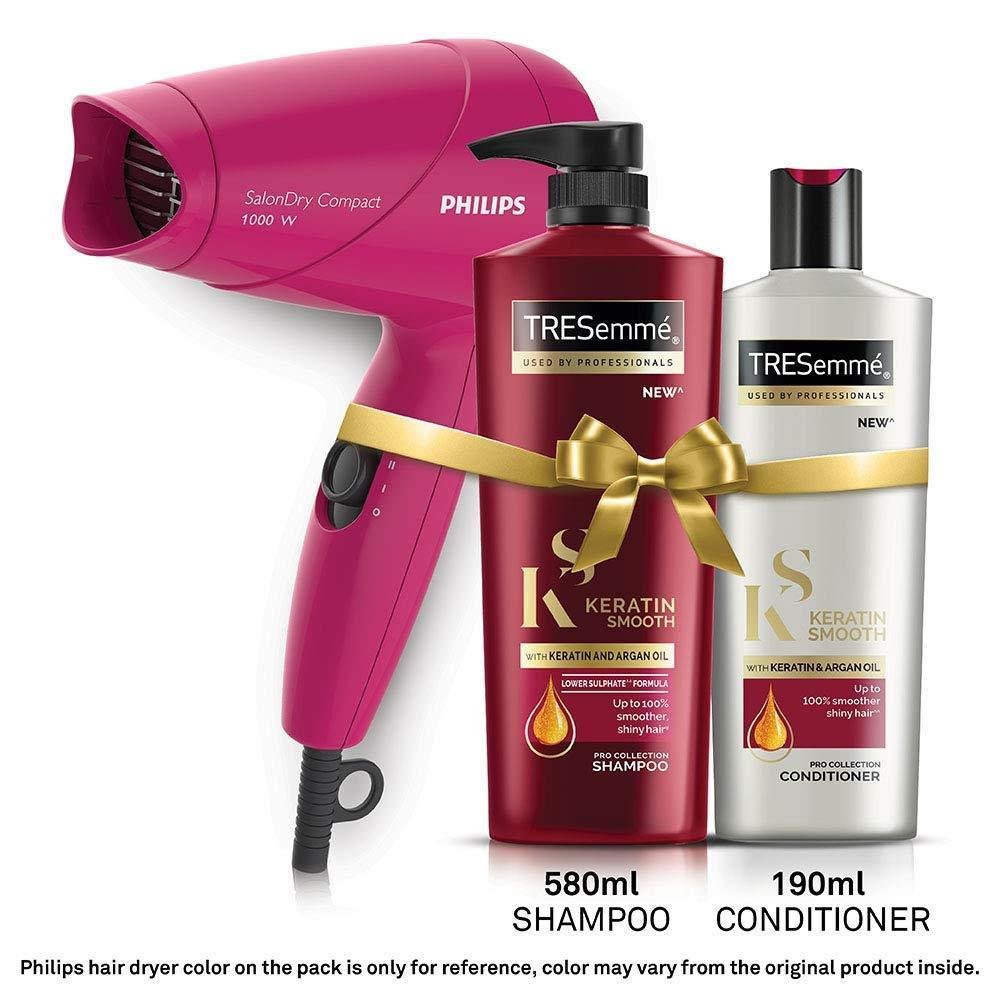 TRESemme Keratin Smooth Shampoo & Conditioner Combo Pack + Philips Hair
